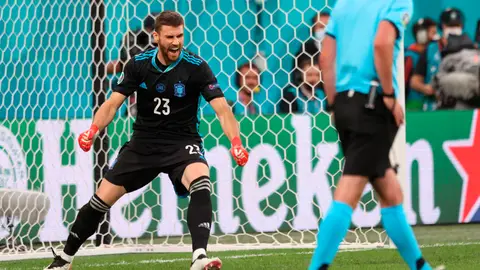 Unai Simón, en un partido de la Eurocopa Unai Simón, en un partido de la Eurocopa