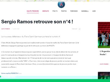 Al PSG se le escapa un 'secreto a voces' y desvela que Sergio Ramos llevará el número 4