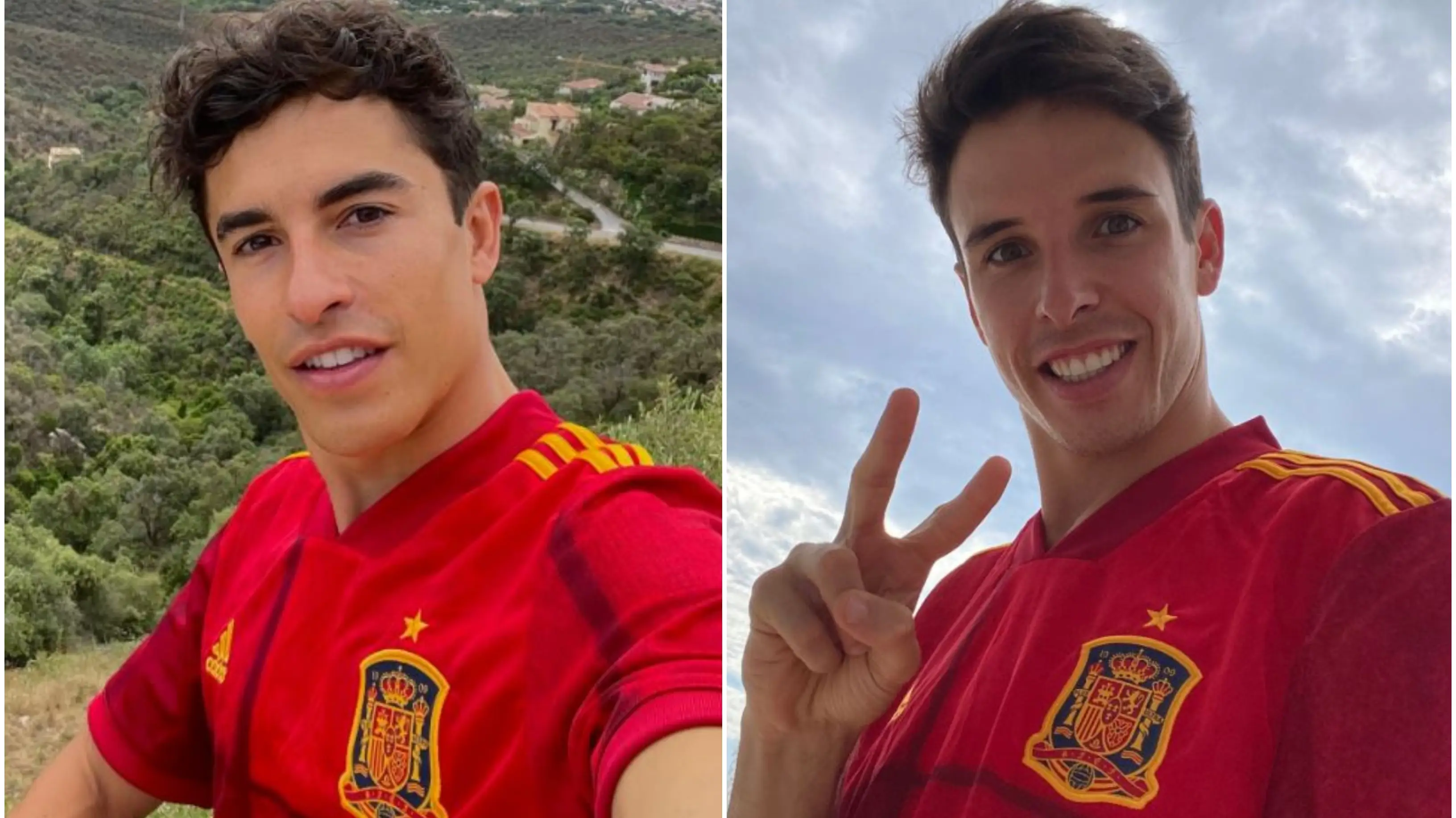 La foto de los hermanos Márquez con la camiseta de España que recibe críticas en Twitter La foto de los hermanos Márquez con la camiseta de España que recibe críticas en Twitter