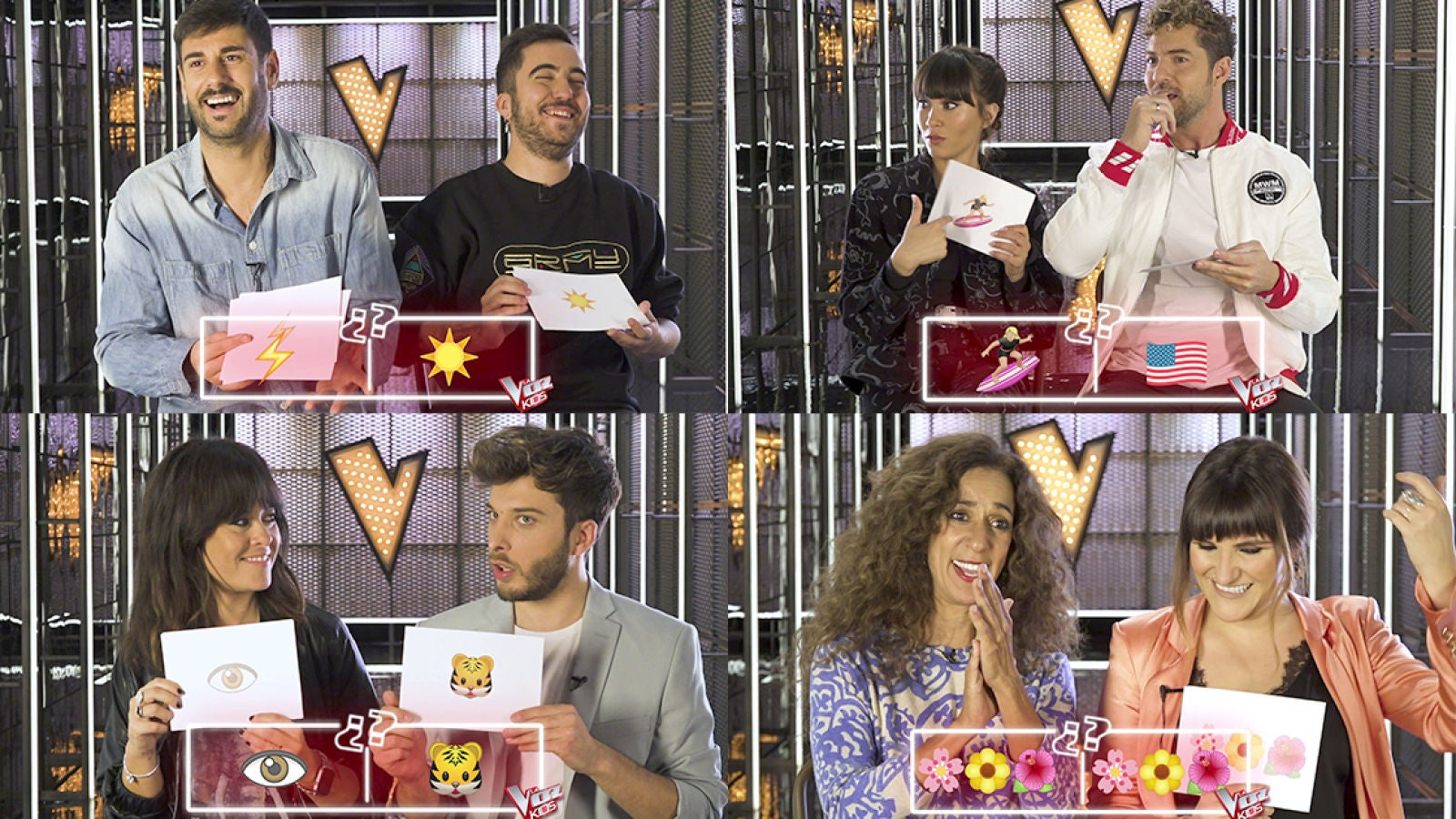 Los coaches y asesores de 'La Voz Kids' juegan a 'Adivina la canción con emojis'