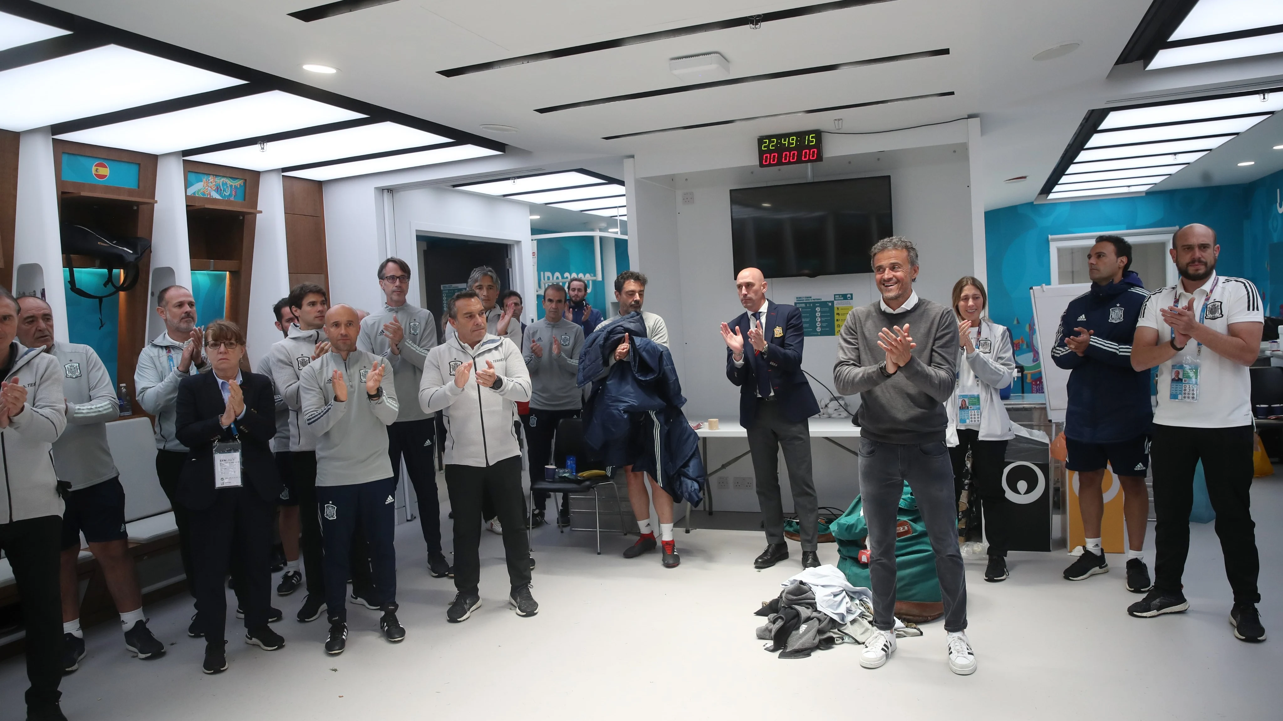 Luis Enrique, en el vestuario de Wembley