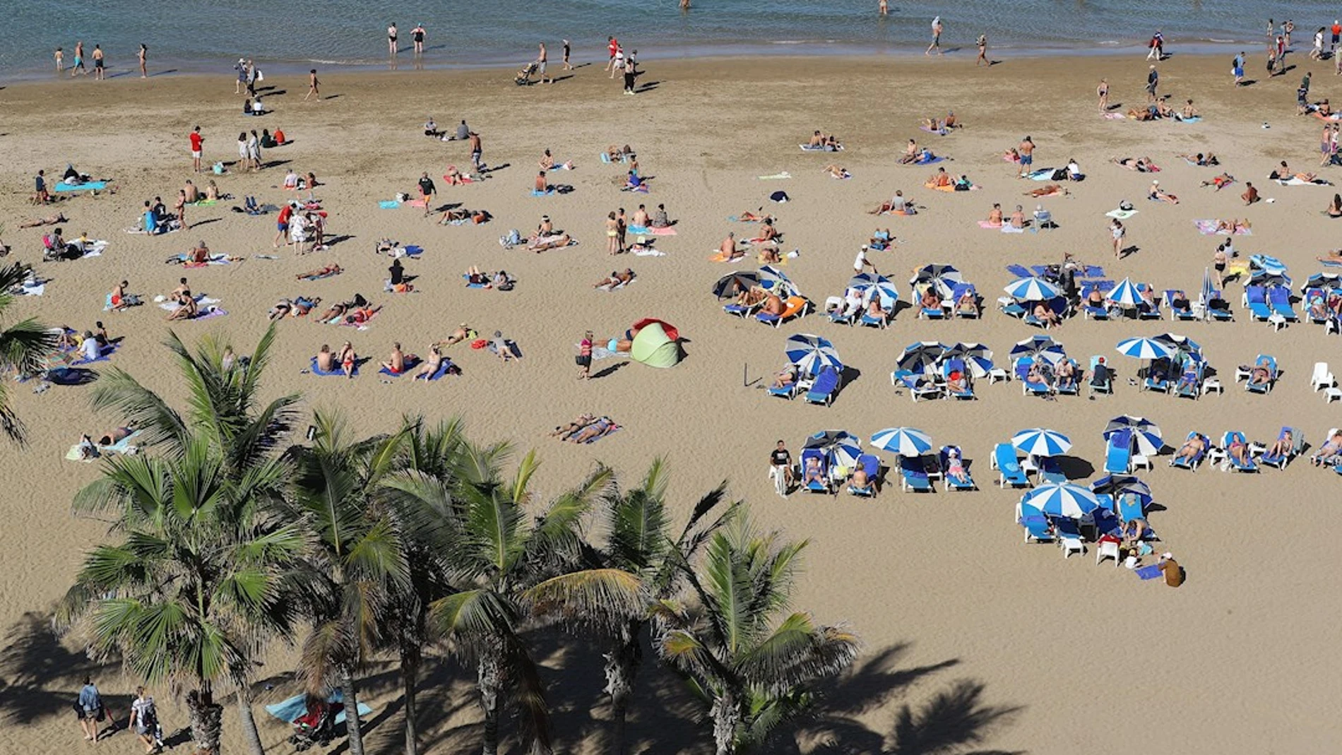 Playa de Las Canteras, en Las Palmas de Gran Canaria,