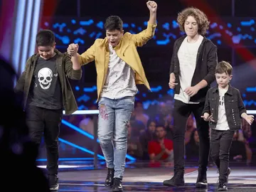 Levi, Dayron, Jesús y David son los cuatro semifinalistas del equipo de Melendi en ‘La Voz Kids’ Levi, Dayron, Jesús y David son los cuatro semifinalistas del equipo de Melendi en ‘La Voz Kids’