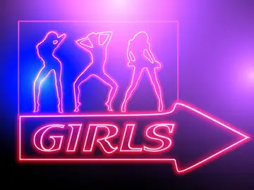 Cartel neón GIRLS. Cartel neón GIRLS.