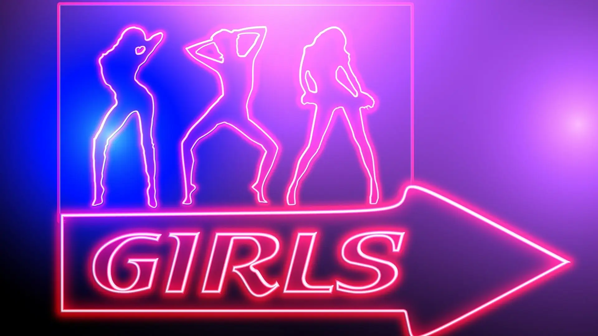 Cartel neón GIRLS. Cartel neón GIRLS.
