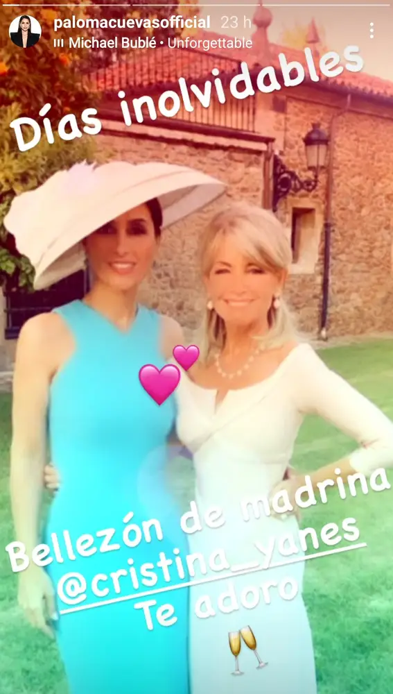 Paloma Cuevas en la boda de José Luís Santos Yanes