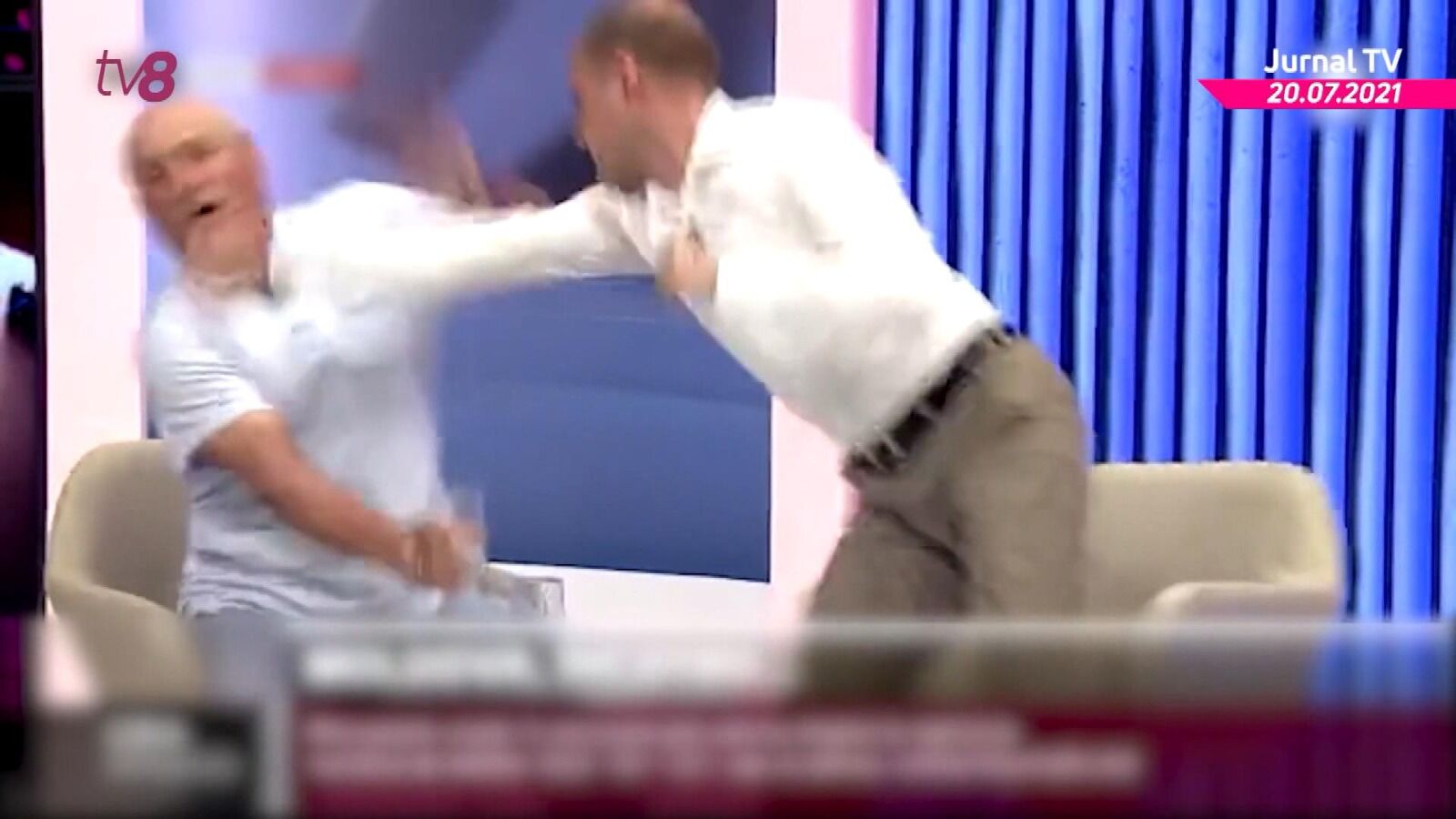 Dos políticos en Moldavia se pegan puñetazos y empujones en directo durante un debate televisado