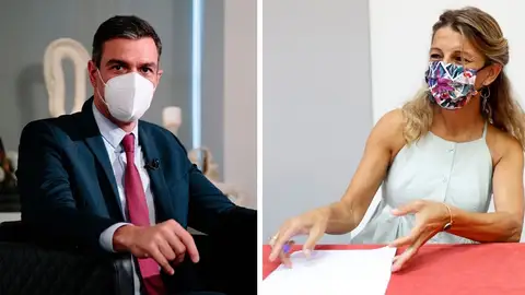 El presidente Pedro Sánchez y la ministra de Trabajo, Yolanda Díaz Pedro Sánchez y Yolanda Díaz