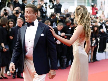 Sylvester Stallone junto a su hija Sistine en Cannes