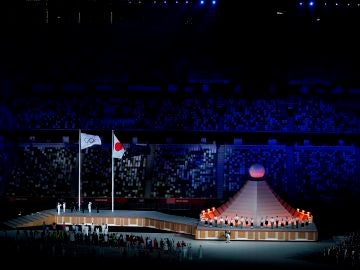 Un momento de la ceremonia de inauguración de los JJOO de Tokio 2020