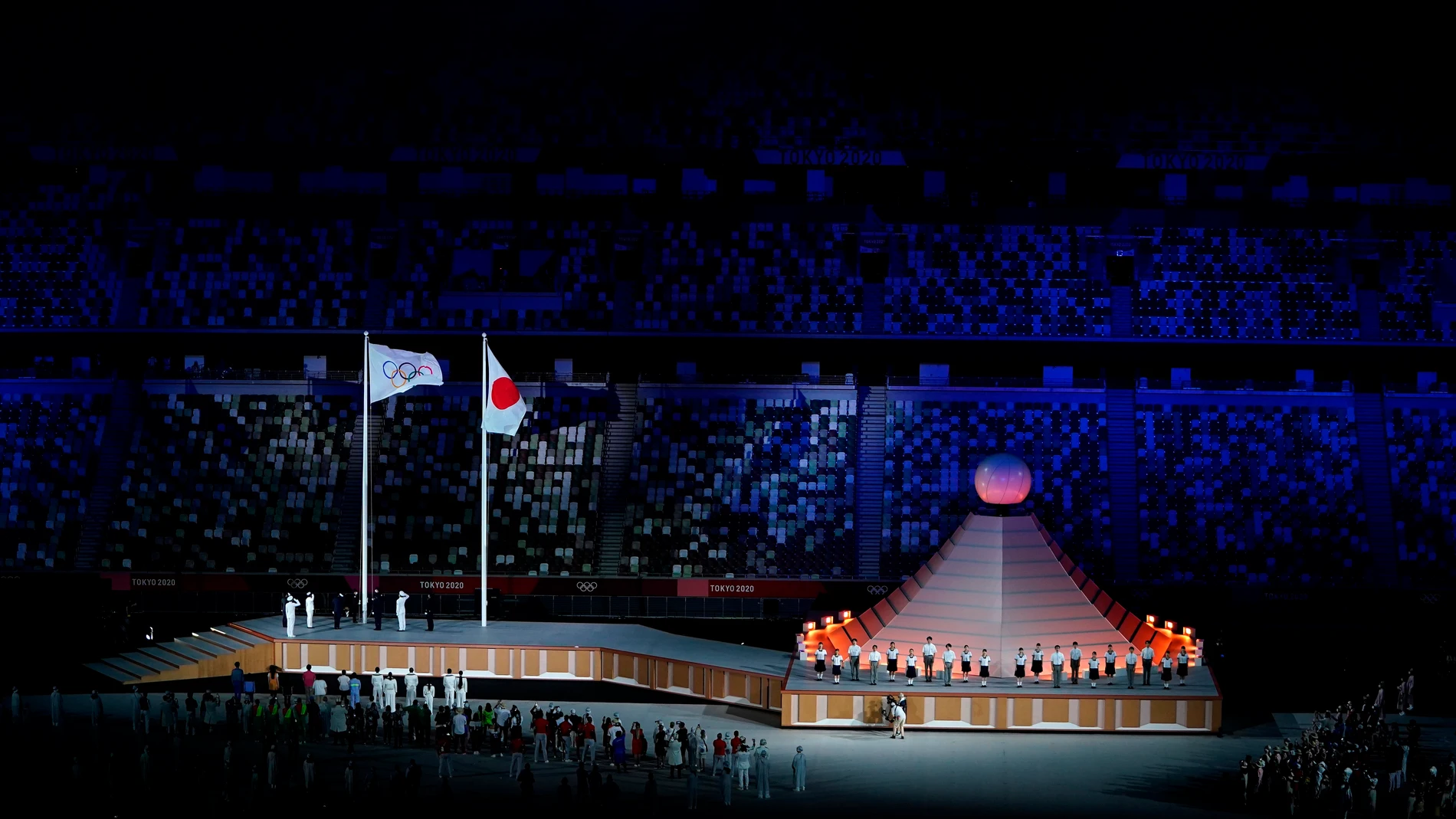 Un momento de la ceremonia de inauguración de los JJOO de Tokio 2020