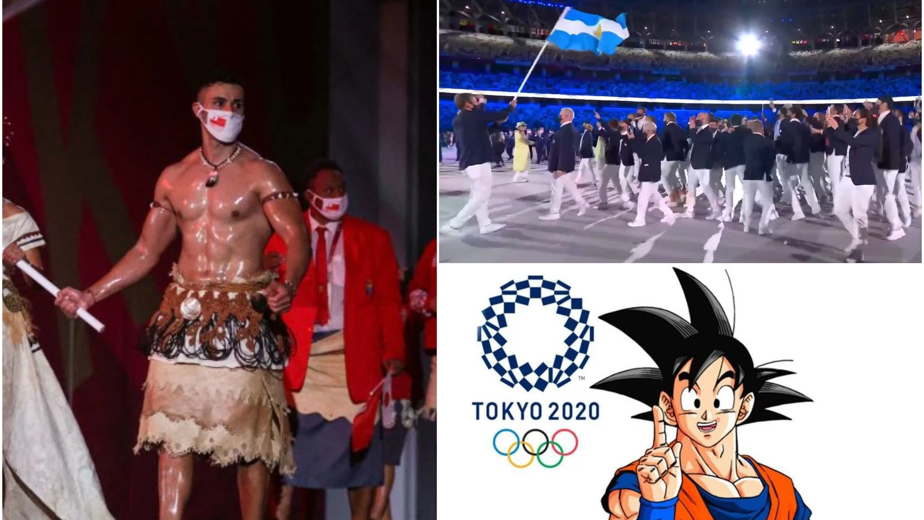 El abanderado de Tonga, Argentina y la ausencia de &#39;Goku&#39; protagonizan los memes de la inauguración de Tokio 2020
