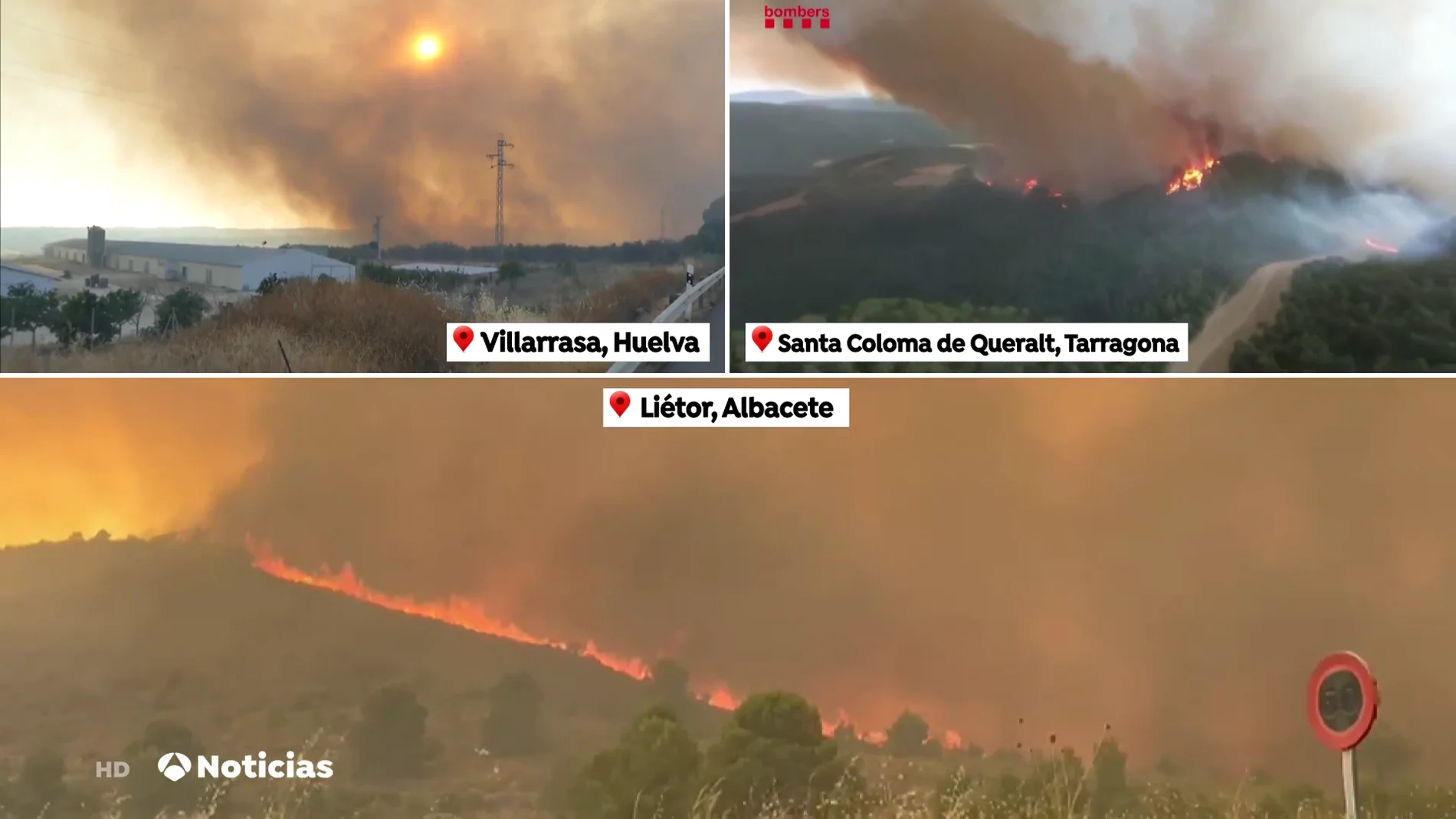 Un gran incendio arrasa 1.400 hectáreas en Santa Coloma de Queralt