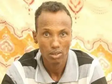 Imagen de Hussein Adan Ali emitida por la televisión local de Somalia. Imagen de Hussein Adan Ali emitida por la televisión local de Somalia.