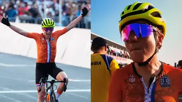 Una ciclista holandesa celebra la victoria sin darse cuenta de que había entrado segunda Una ciclista holandesa celebra la victoria sin darse cuenta de que había entrado segunda