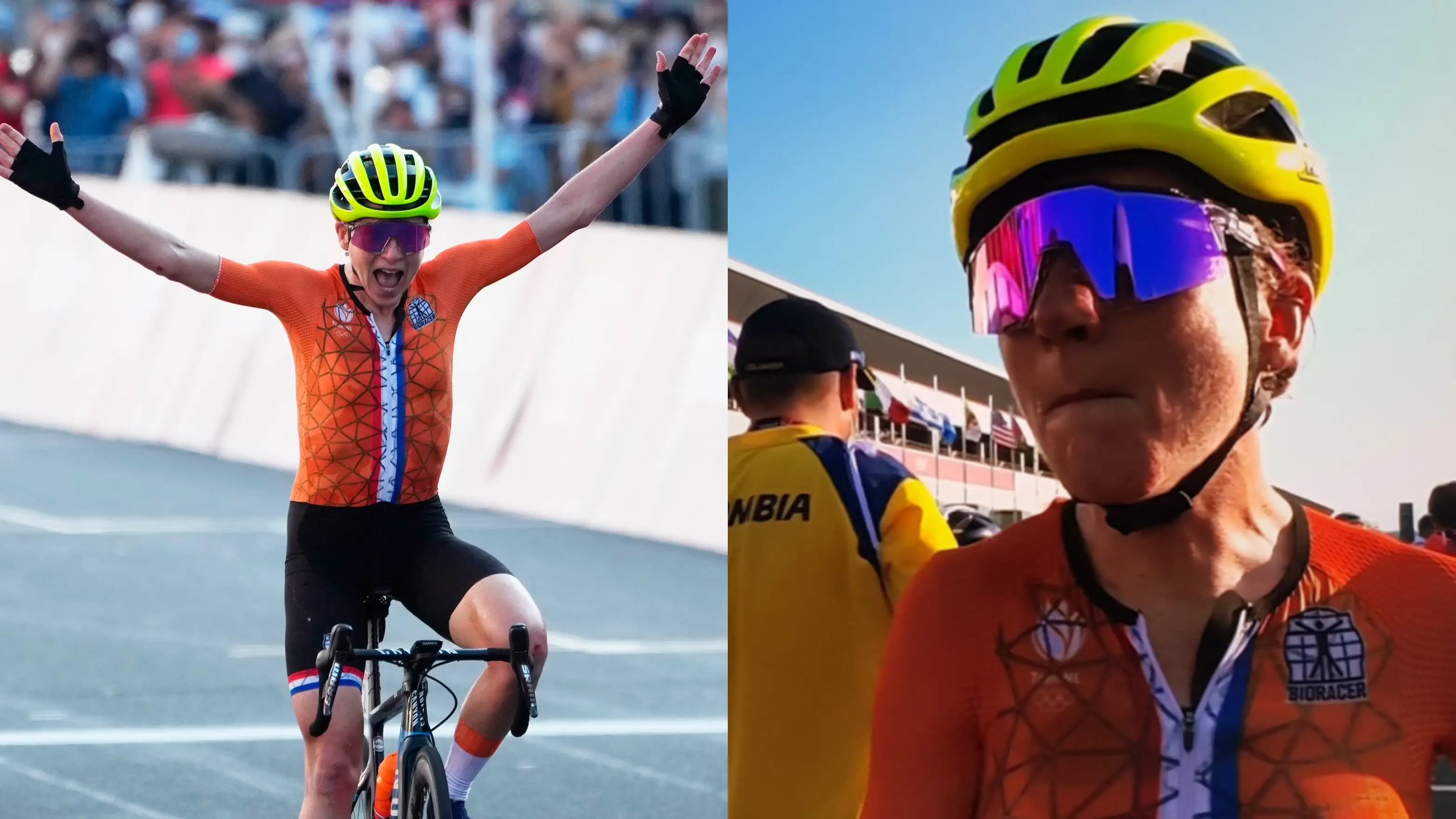 Una ciclista holandesa celebra la victoria sin darse cuenta de que había entrado segunda Una ciclista holandesa celebra la victoria sin darse cuenta de que había entrado segunda