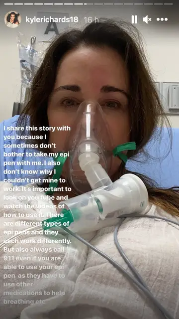 Kyle Richards ha sido hospitalizada por una grave reacción alérgica Kyle Richards ha sido hospitalizada por una grave reacción alérgica