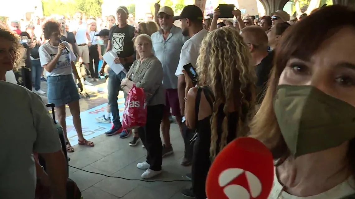 Manifestaci&oacute;n negacionista en Madrid.