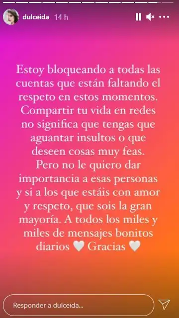 El mensaje de Dulceida El mensaje de Dulceida