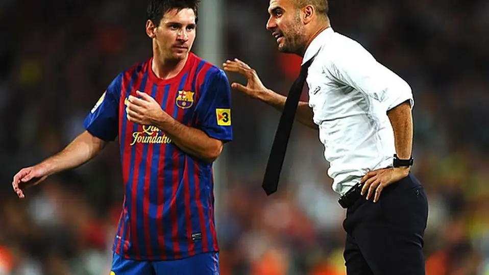 Guardiola, junto a Leo Messi (Archivo) Guardiola, junto a Leo Messi (Archivo)