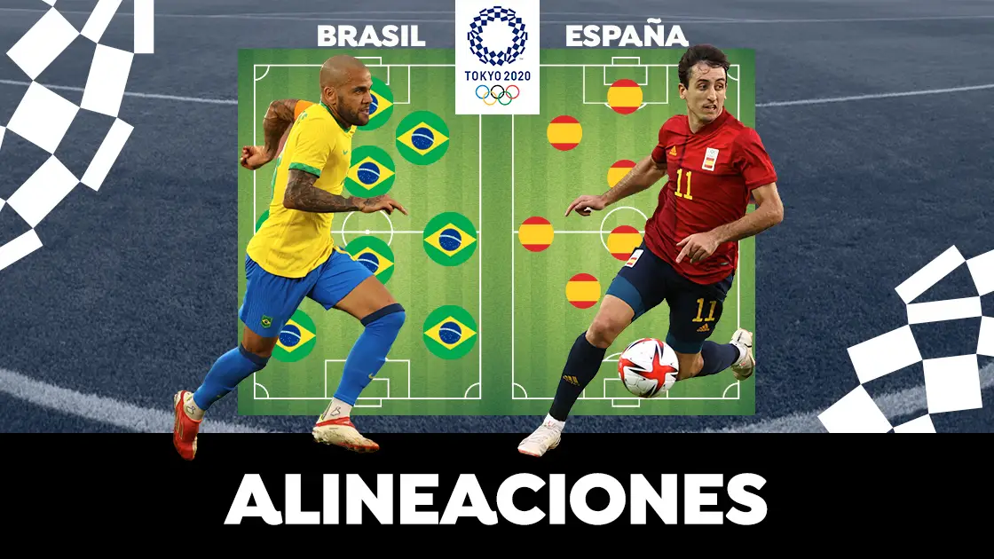 Espa&ntilde;a - Brasil: Alineaciones del partido de f&uacute;tbol de los Juegos Ol&iacute;mpicos de Tokio