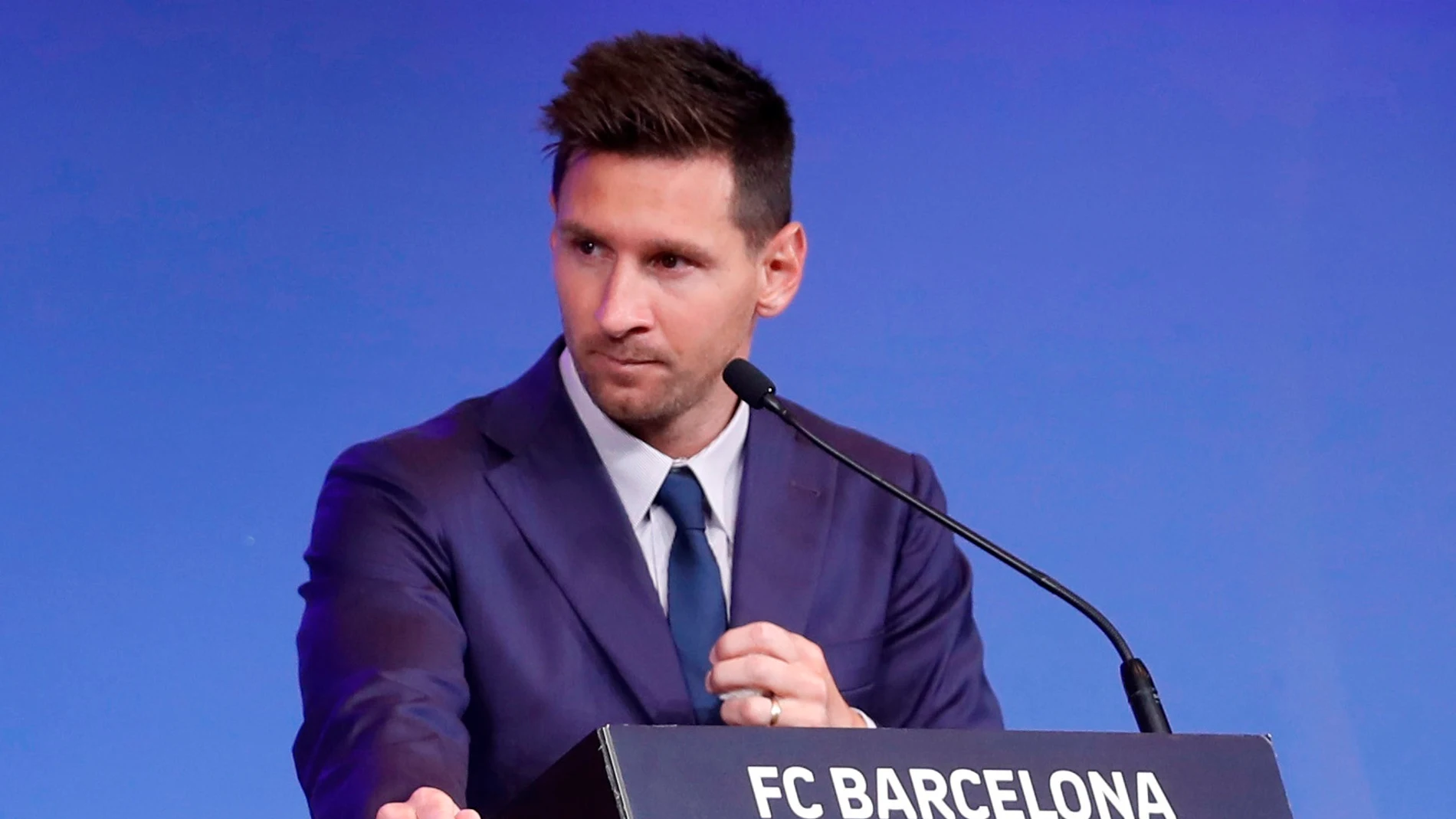 Leo Messi, en la rueda de prensa de despedida