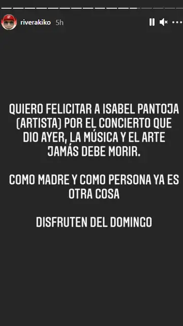 Kiko rivera felicita a su madre por el concierto Kiko rivera felicita a su madre por el concierto