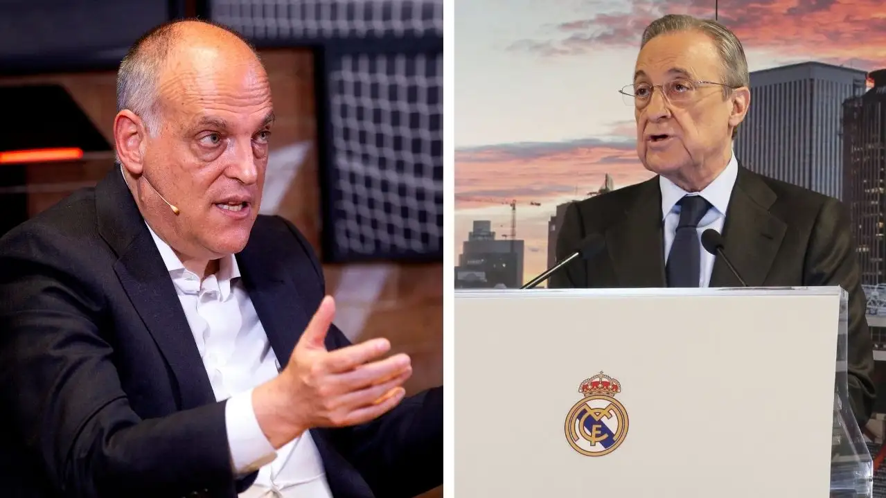 Presidente de la Liga, Javier Tebas y el presidente del Real Madrid, Florentino Pérez Presidente de la Liga, Javier Tebas y el presidente del Real Madrid, Florentino Pérez