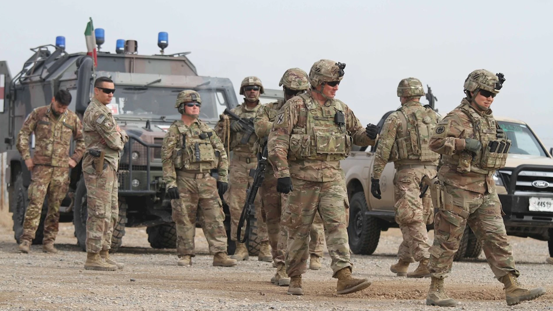 Vista de soldados estadounidenses en labores de seguridad en Afganistán