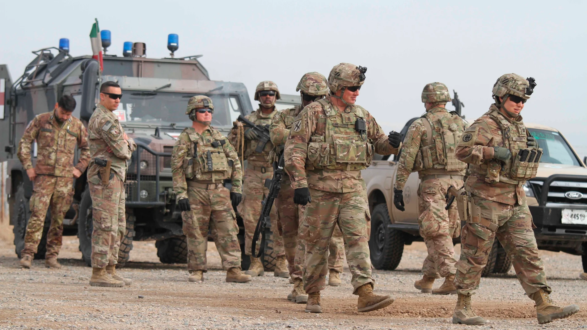 Vista de soldados estadounidenses en labores de seguridad en Afganistán.