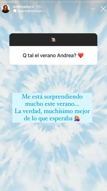 Andrea Duro desvela cómo se encuentra tras su ruptura con Juan Betancourt Andrea Duro desvela cómo se encuentra tras su ruptura con Juan Betancourt