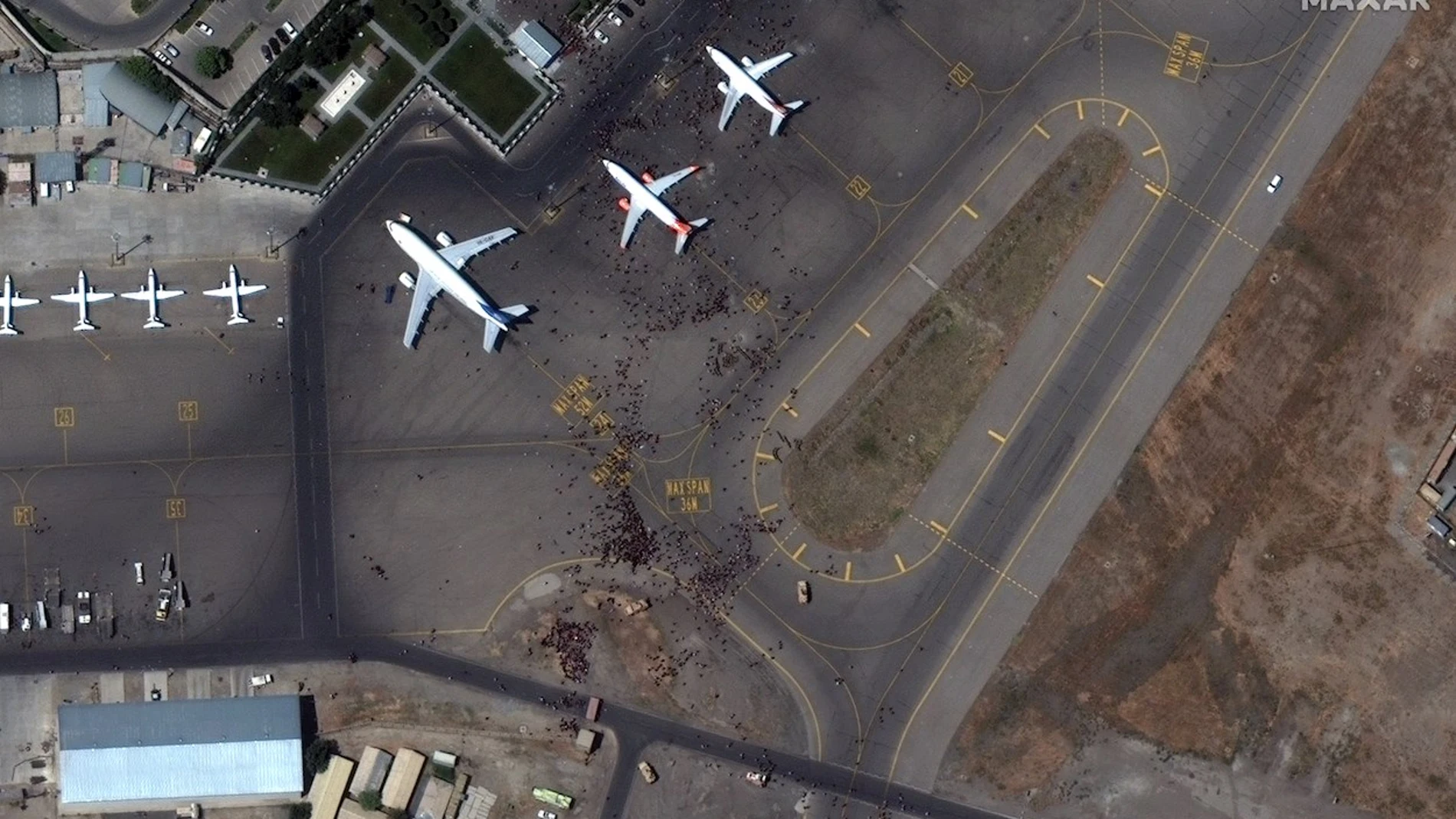 Imagen aérea del aeropuerto de Kabul
