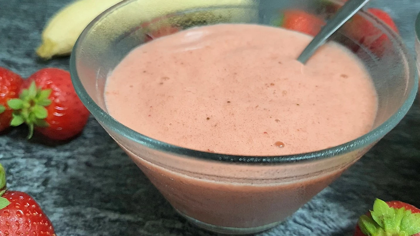 Helado de fresa y plátano Helado de fresa y plátano