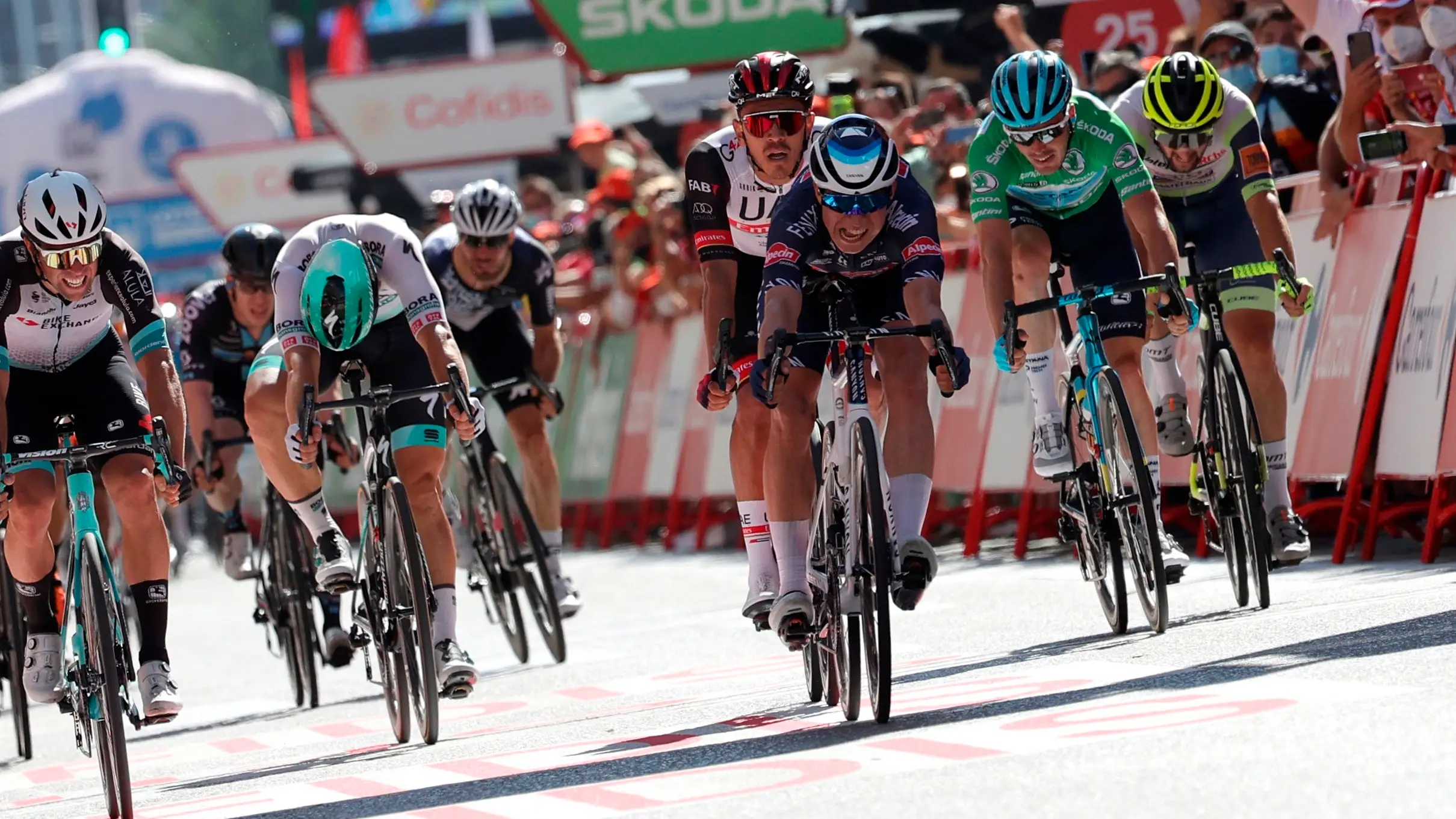 Philipsen gana la quinta etapa al sprint y Taaramae pierde el liderato de la Vuelta a España tras una caída masiva Philipsen gana la quinta etapa al sprint y Taaramae pierde el liderato de la Vuelta a España tras una caída masiva