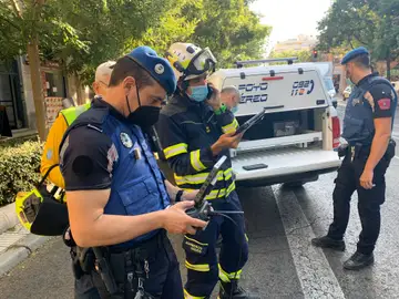 Dos heridos leves tras el derrumbe de la fachada de un edificio en rehabilitación en el barrio de Chamberí Dos heridos leves tras el derrumbe de la fachada de un edificio en rehabilitación en el barrio de Chamberí