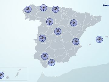 Así se distribuyen los 39 drones de la DGT utilizados en la tercera operación salida del verano 2021