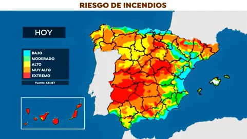 Mapa de riesgo de incendios en España Mapa de riesgo de incendios en España