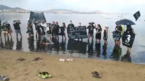 Ecologistas denuncia nuevas muertes de peces en playas del Mar Menor Ecologistas denuncia nuevas muertes de peces en playas del Mar Menor