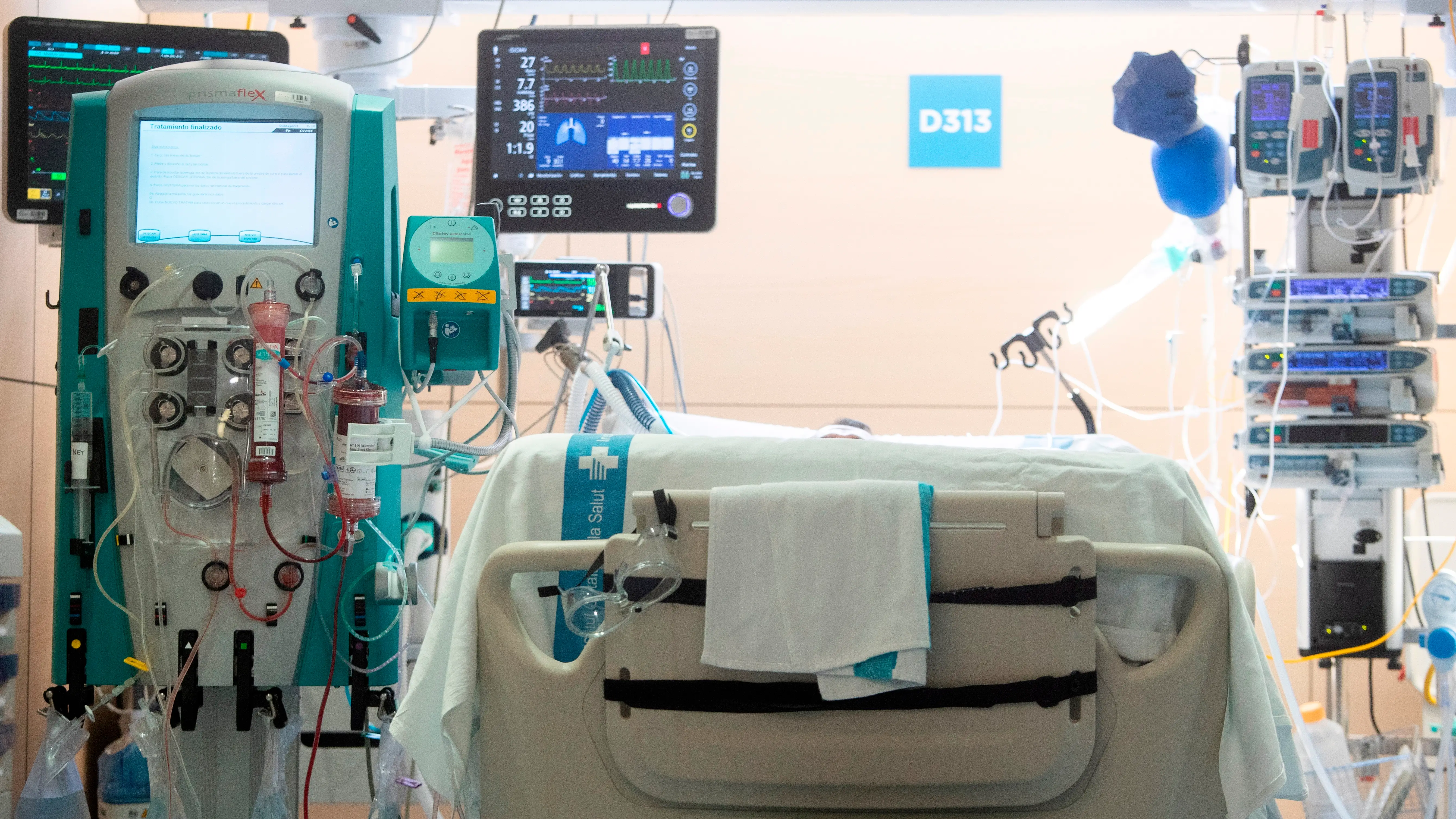 Cama UCI de un hospital
