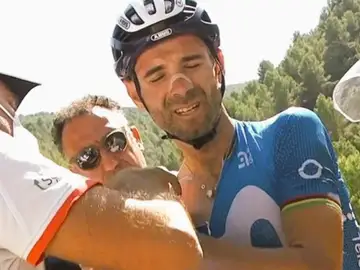 La dura caída de Alejandro Valverde que le ha obligado a abandonar la Vuelta a España La dura caída de Alejandro Valverde que le ha obligado a abandonar la Vuelta a España