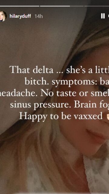 Hilary Duff contagiada con la variante Delta