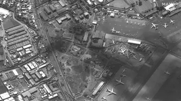 Vista satélite aeropuerto Kabul