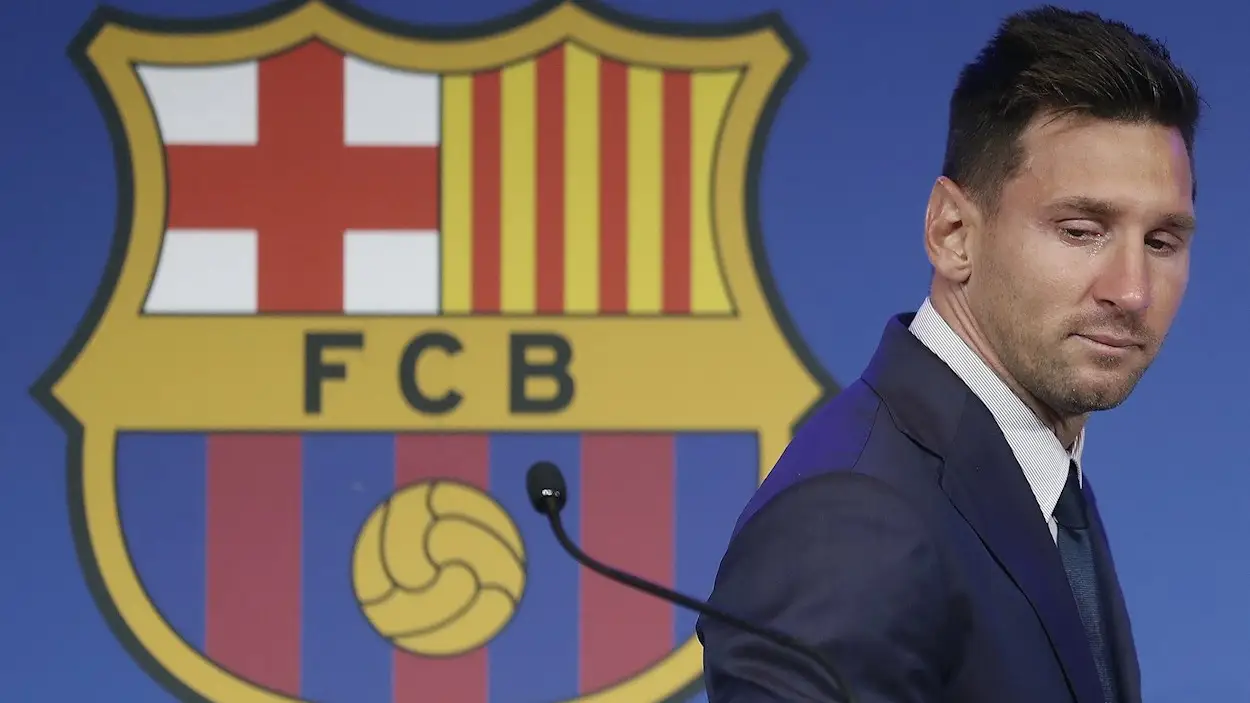 Messi durante su despedida del FC Barcelona Messi durante su despedida del FC Barcelona
