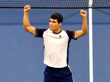 Carlos Alcaraz celebra la victoria ante Peter Gojowczyk