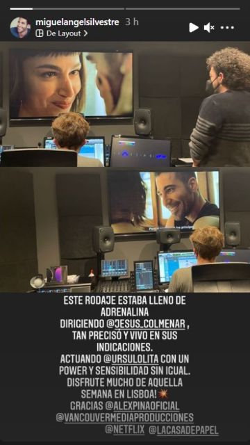 El storie de Miguel Ángel Silvestre tras su participación en 'La casa de papel'
