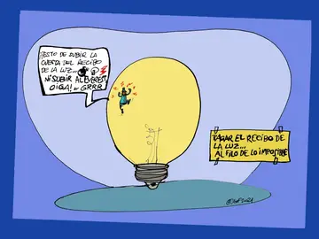 'Pagar el precio de la luz... al filo de lo imposible', en la viñeta gráfica de Alfredo Boto-Hervás 'Pagar el precio de la luz... al filo de lo imposible', en la viñeta gráfica de Alfredo Boto-Hervás