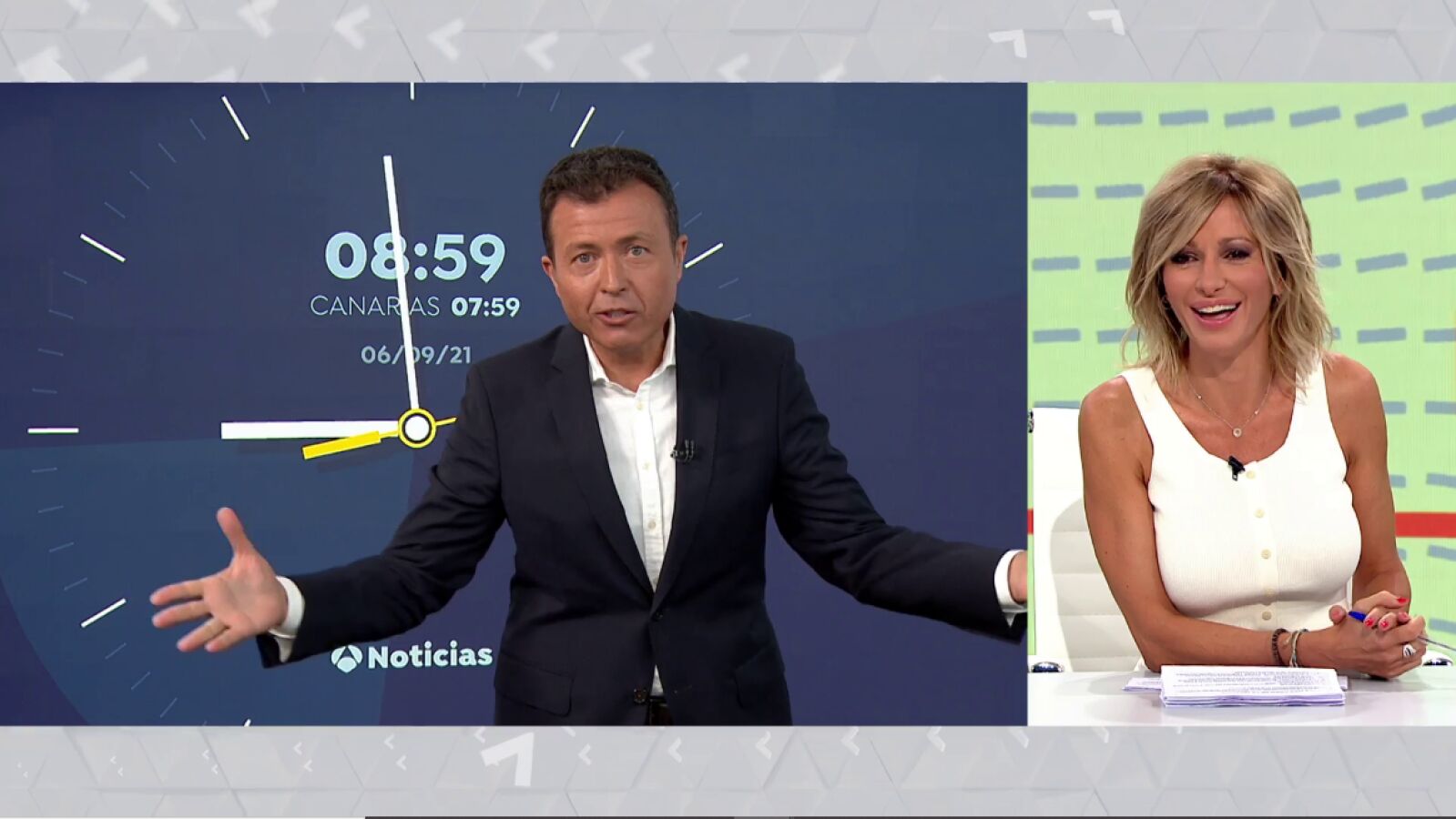 Susanna Griso presume de plató con Manu Sánchez en el arranque de la nueva temporada de Espejo Público