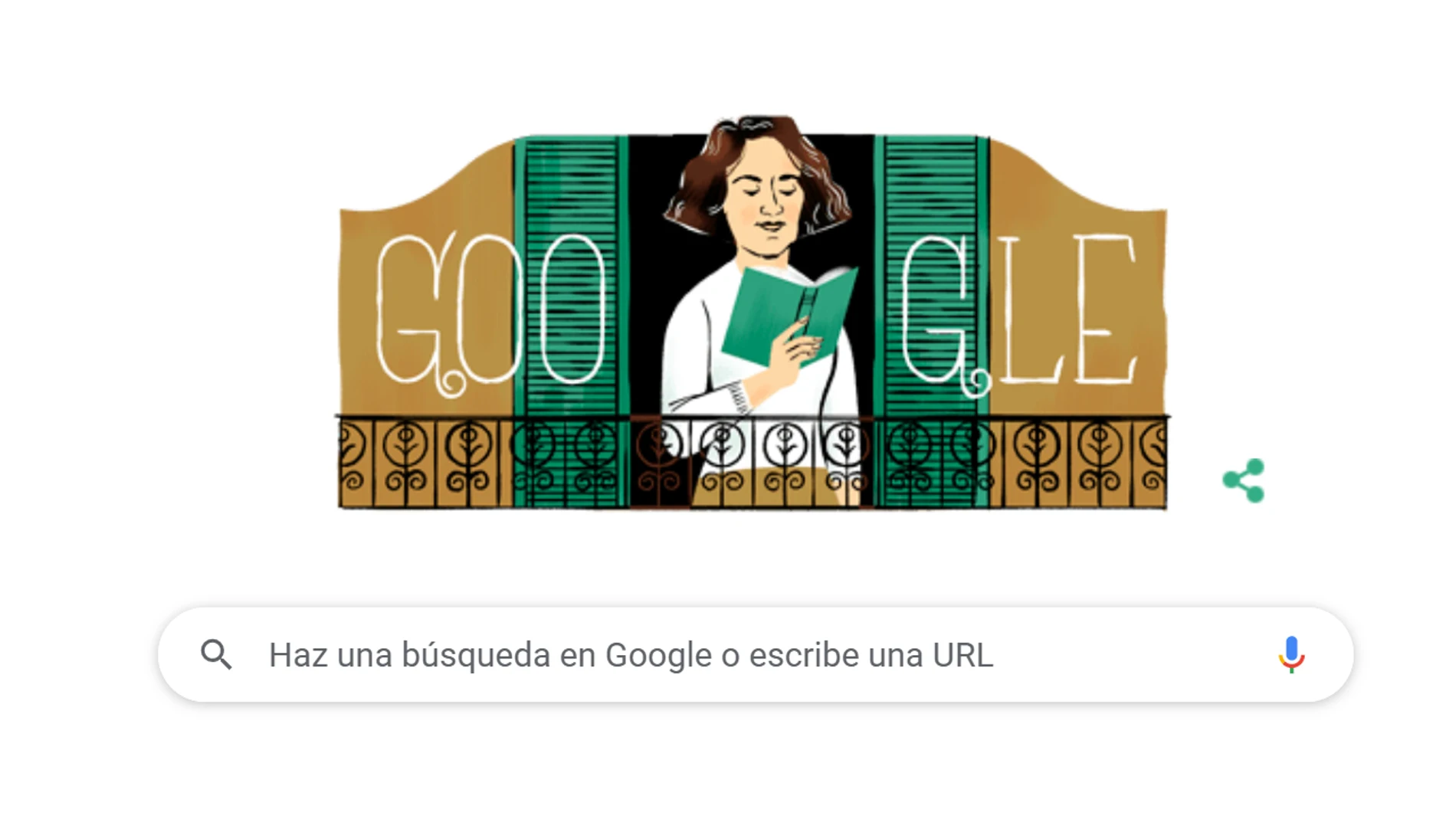 100.º aniversario del nacimiento de Carmen Laforet en el doodle de Google