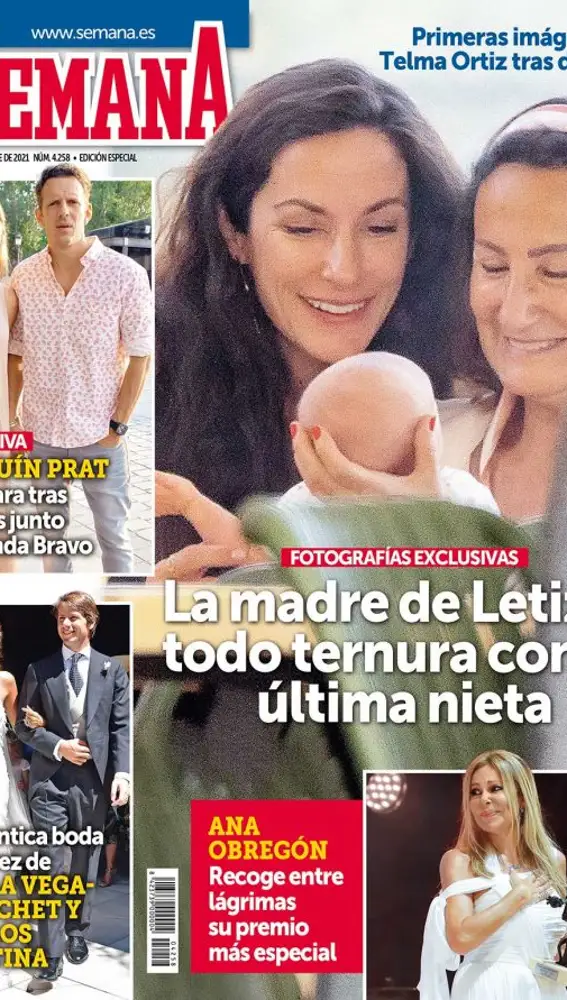 Primeras imágenes de Telma Ortiz tras dar a luz junto a su madre, Paloma Rocasolano