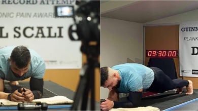 Daniel Scali estable un nuevo récord tras pasar 9 horas y 30 minutos haciendo una plancha abdominal